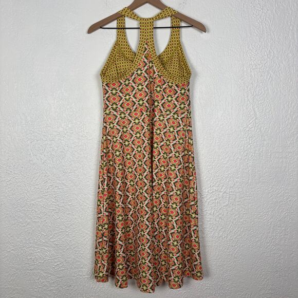 prAna Women's Printed Cali Racerback Sleeveless Dress Safari Guava Size XL - Picture 2 of 4
